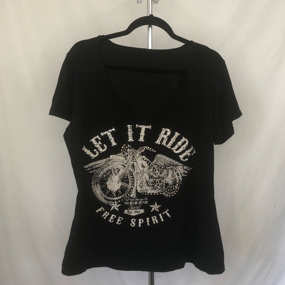 ✨Let it ride bedazzled t shirt